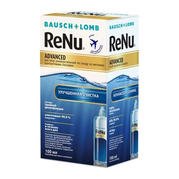Раствор для ухода за мягкими линзами универсальный ReNu Advanced 100мл от компании Admi - фото 1