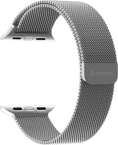 Ремешок Deppa Band Mesh для Apple Watch 42/44 mm, нержавеющая сталь, серебристый
