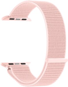 Ремешок Deppa из плетеного нейлона для Apple Watch 44мм на липучке, розовый