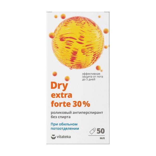 Ролик от потоотделения 30 % б/спирта Витатека Драй Экстра Форте/Vitateka Dry Extra Forte 50 мл от компании Admi - фото 1