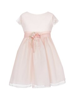 Розовое платье с белым кантом Amaya