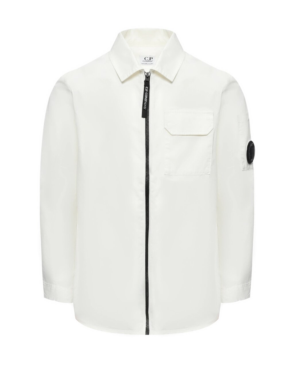 Рубашка габардин на черной молнии, белая CP Company от компании Admi - фото 1