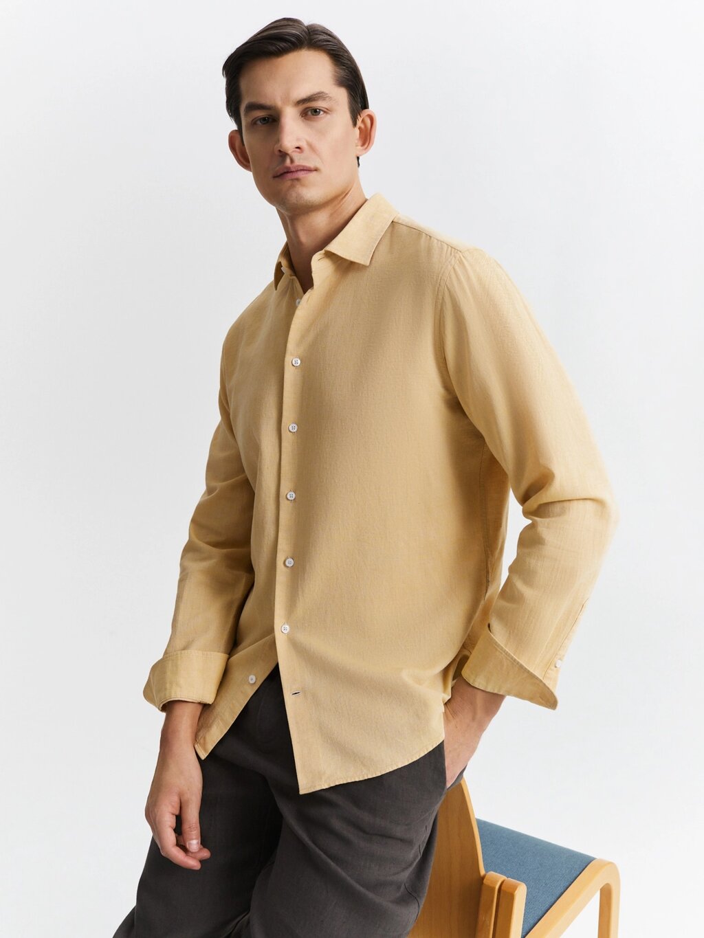 Рубашка из хлопка и льна (48) от компании Admi - фото 1