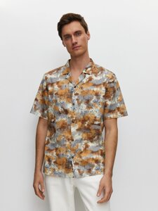 Рубашка из хлопка с ярким принтом (50)