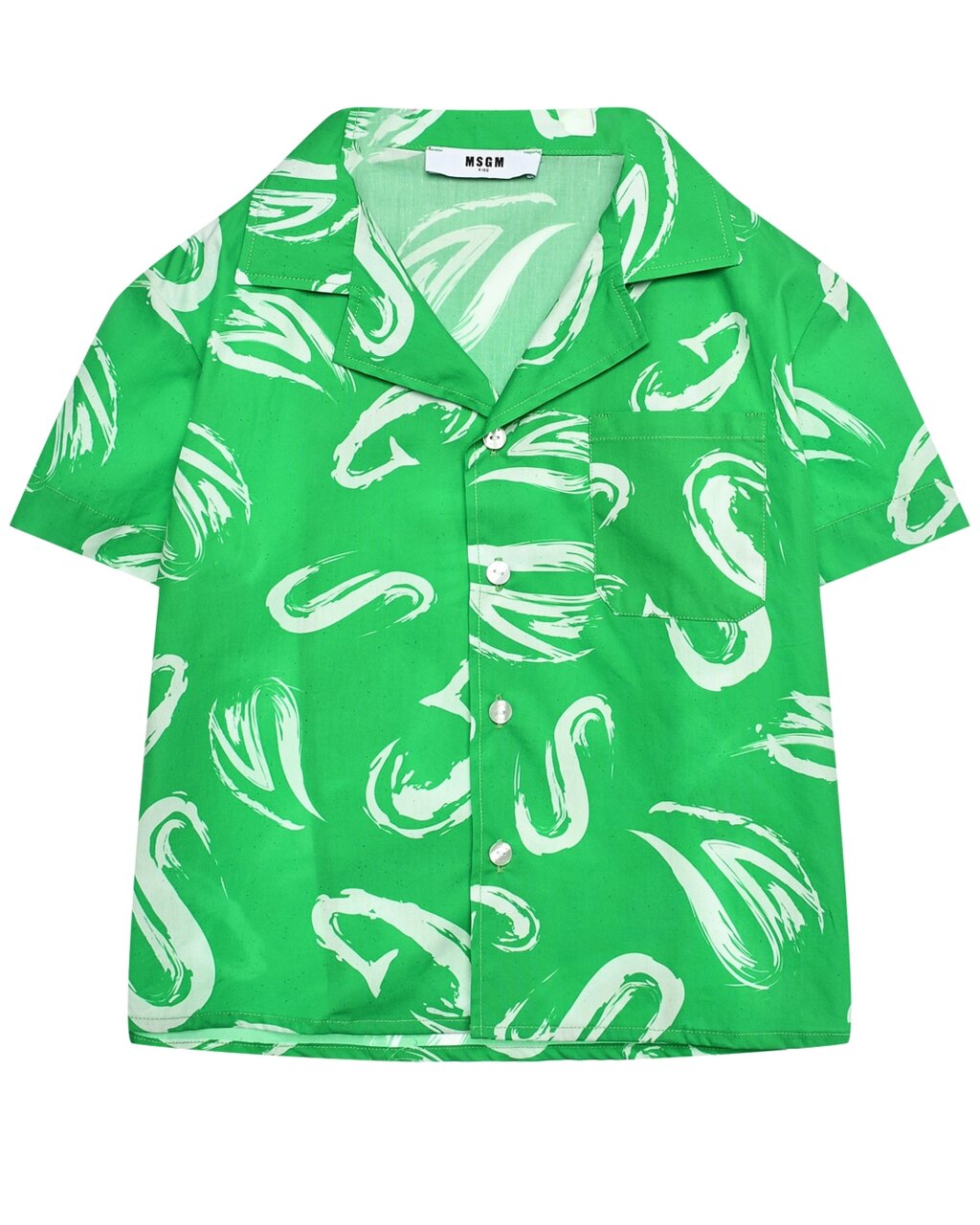 Рубашка пижамного кроя с принтом белые разводы, зеленая MSGM от компании Admi - фото 1