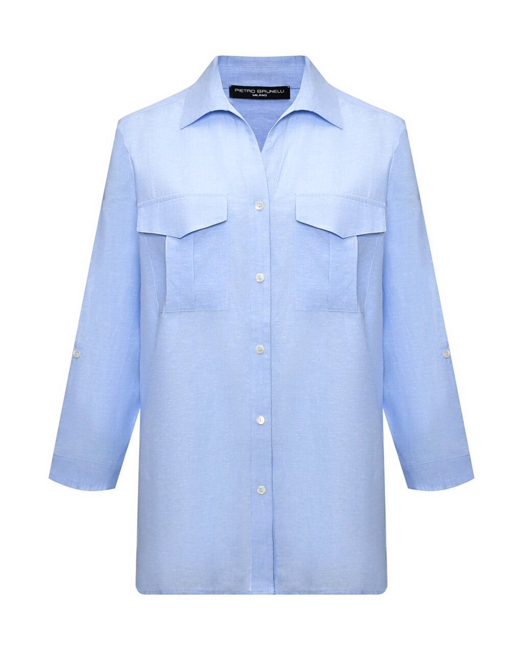 Рубашка с карманами на груди, голубая Pietro Brunelli от компании Admi - фото 1