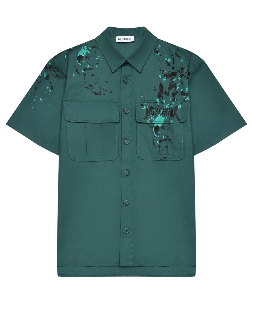 Рубашка с короткими рукавами, зеленая Moschino от компании Admi - фото 1