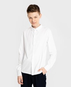 Рубашка с отложным воротником на кнопках белая Button Blue (134)