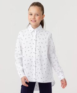 Рубашка с принтом белая Button Blue (122)