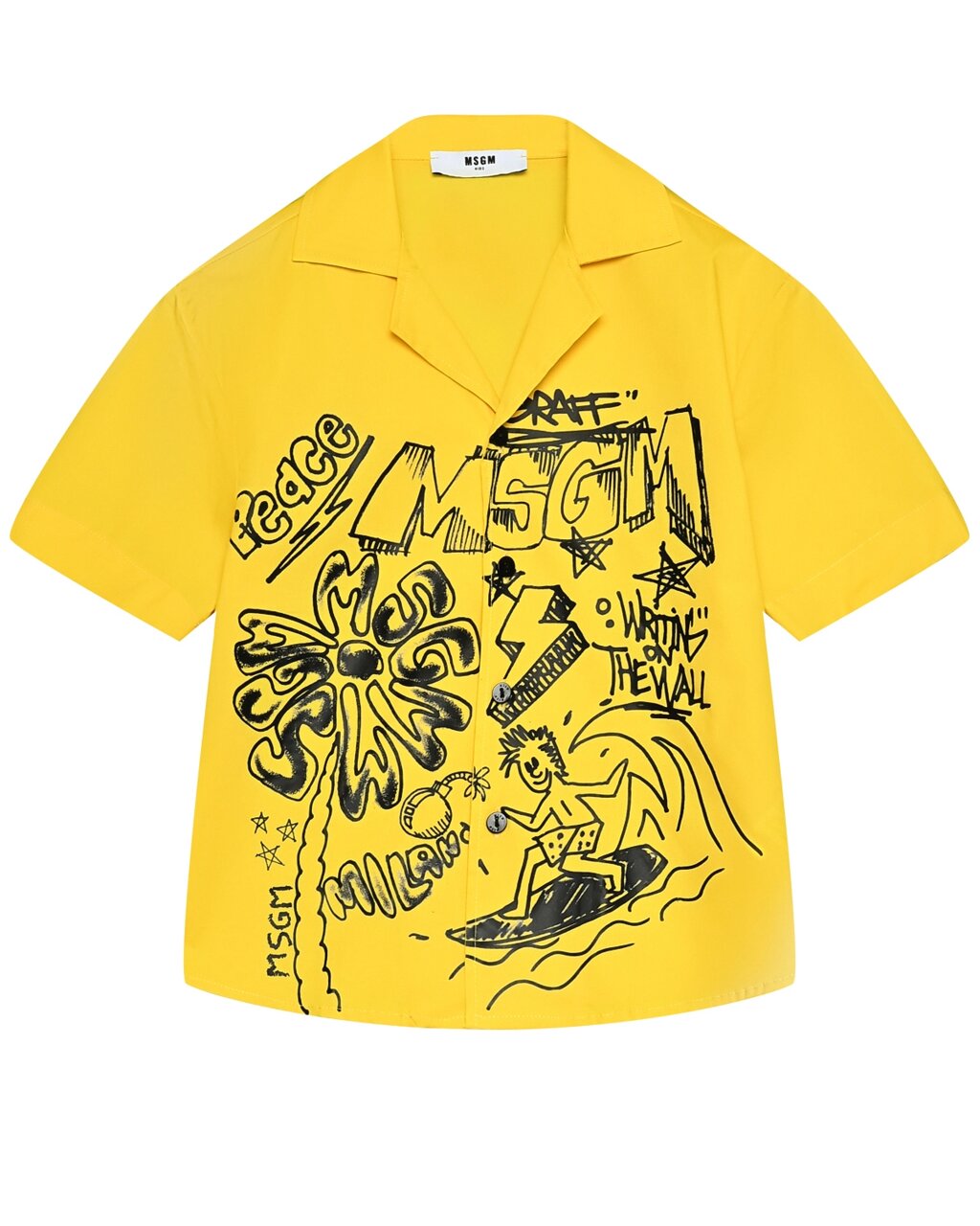 Рубашка с принтом пальма, желтая MSGM от компании Admi - фото 1