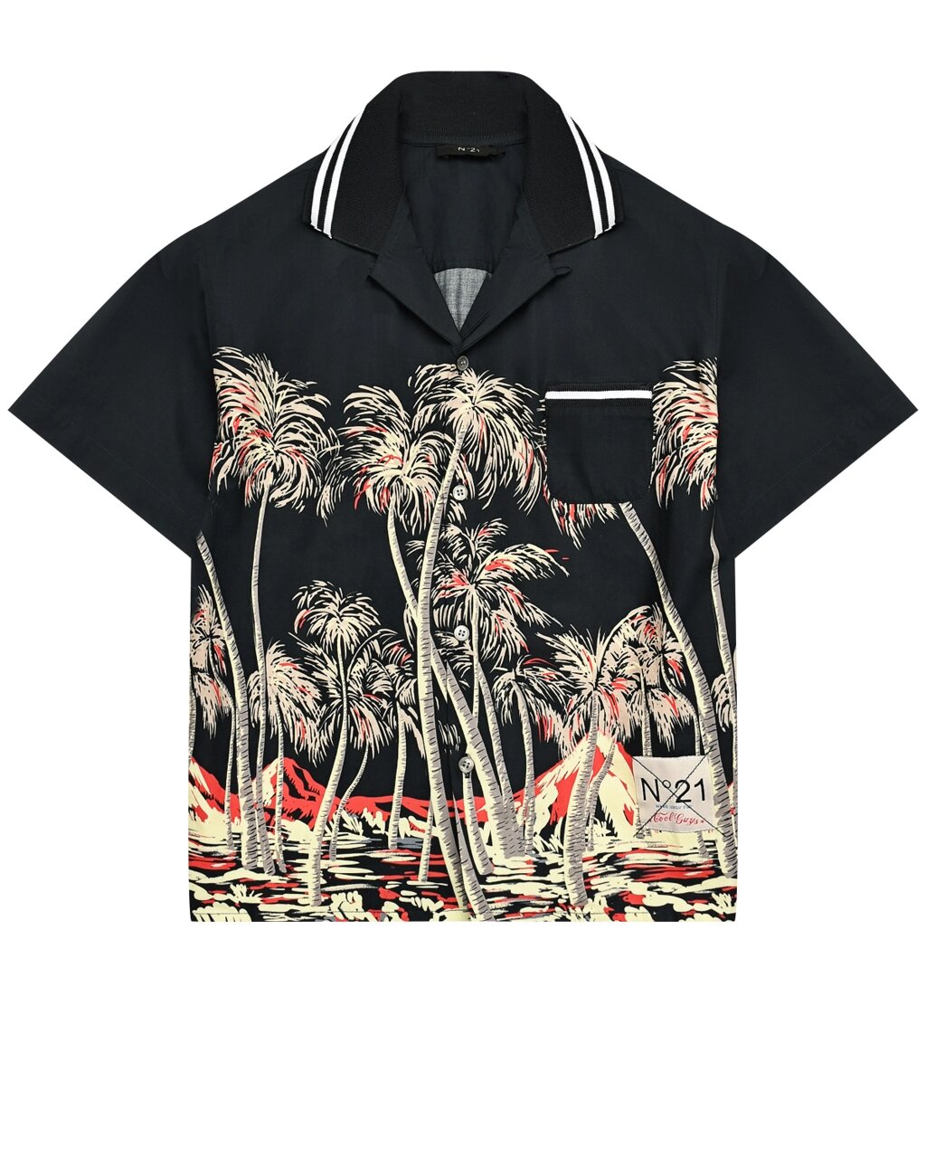 Рубашка с принтом пальмы, черная No. 21 от компании Admi - фото 1