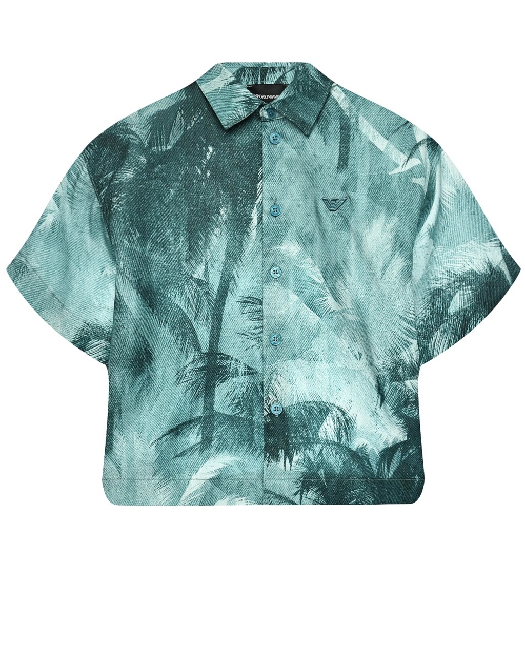 Рубашка с принтом пальмы, зеленая Emporio Armani от компании Admi - фото 1