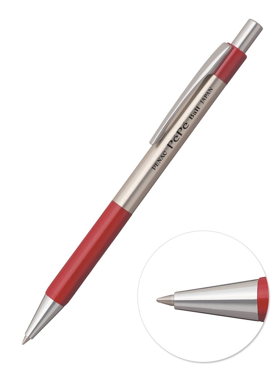 Ручка шариковая автоматическая Penac Pepe 0, 7мм синяя, корпус металл/бордовый арт. BB0502-09F от компании Admi - фото 1