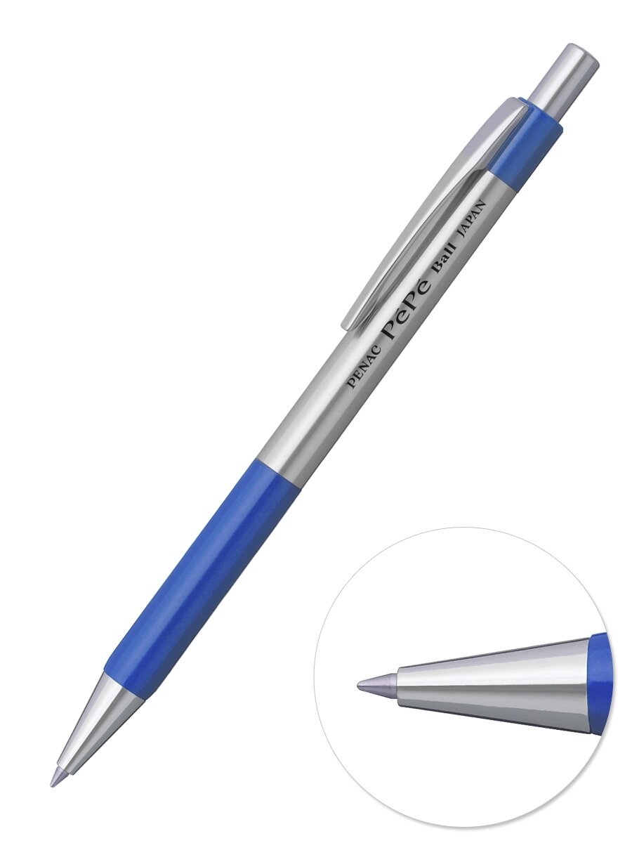 Ручка шариковая автоматическая Penac Pepe 0, 7мм синяя, корпус металл/синий арт. BB0502-11F от компании Admi - фото 1