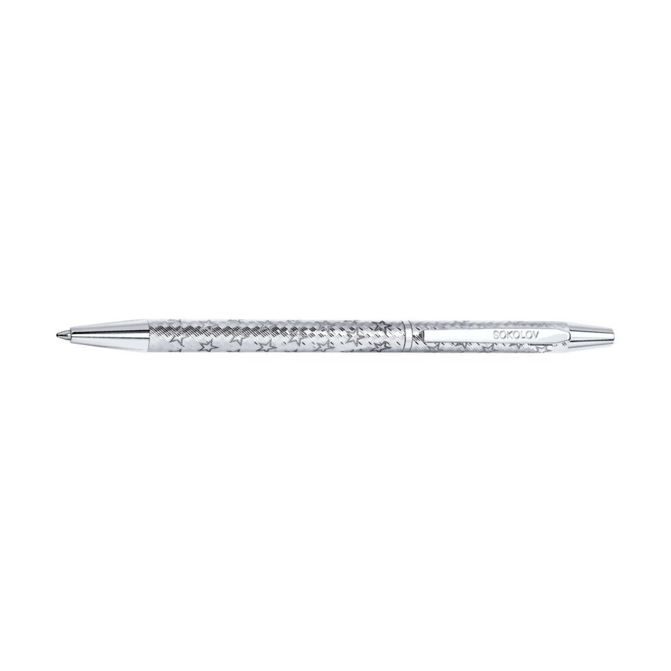 Ручка SOKOLOV из серебра с звёздным узором от компании Admi - фото 1