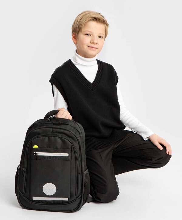 Рюкзак с мягкой спинкой черный Button Blue (One size) от компании Admi - фото 1