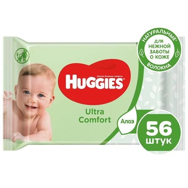 Салфетки влажные детские Huggies/Хаггис Ultra Comfort 56 шт. от компании Admi - фото 1