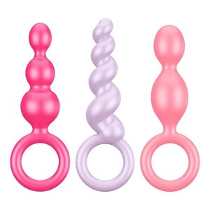 SATISFYER Анальные пробки Satisfyer Booty Call 3 шт, разноцветные