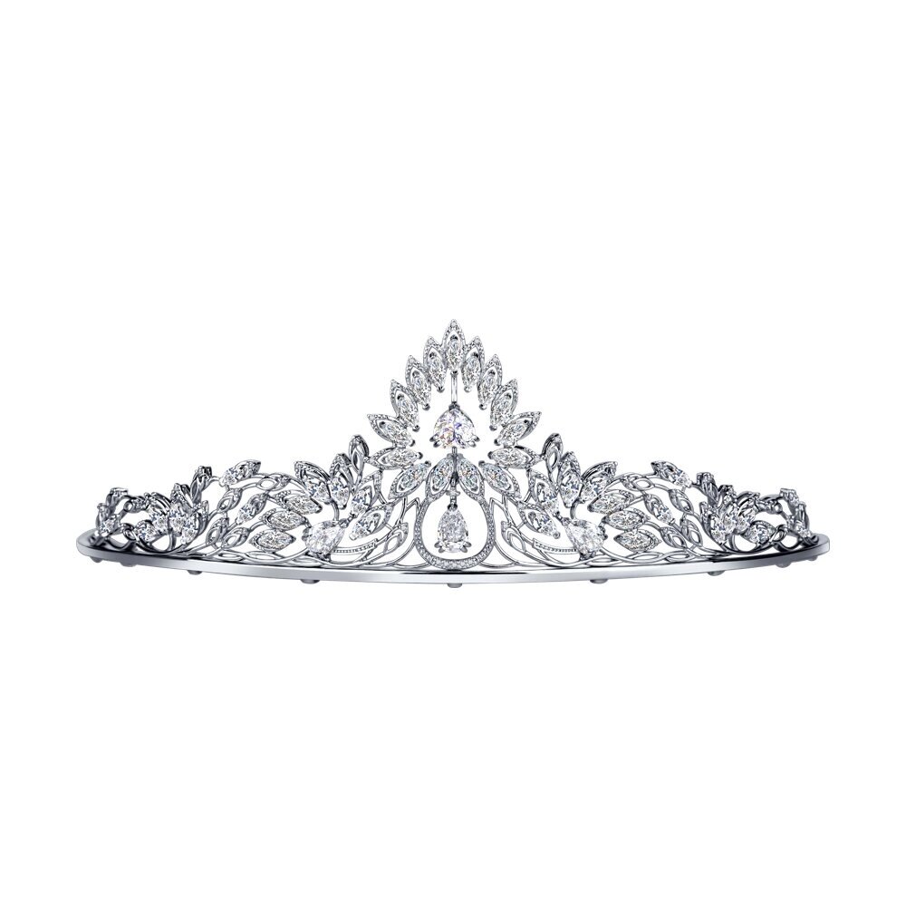 Серебряная корона украшенная фианитами SOKOLOV от компании Admi - фото 1