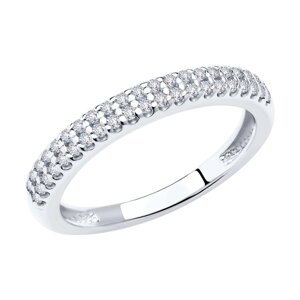 Серебряное кольцо с дорожкой фианитов SOKOLOV