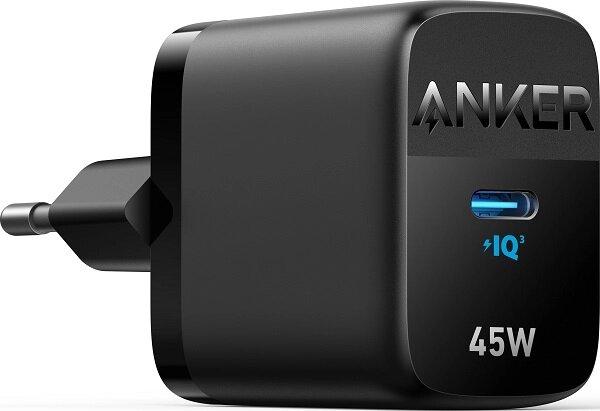 Сетевое зарядное устройство для Samsung компактное Anker 313 45Вт A2643 USB-C чёрное от компании Admi - фото 1