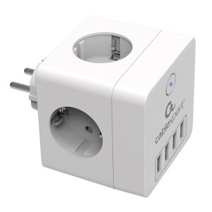 Сетевой фильтр Gembird Cablexpert Cube 4 Sockets 4хUSB White CUBE-4-U4-W