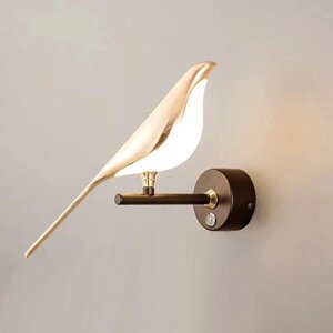 Single Bird Touch Dimming Nordic Magpie LED Wall Лампа Внутреннее освещение для дома Гостиная Прикроватная тумбочка Кухн