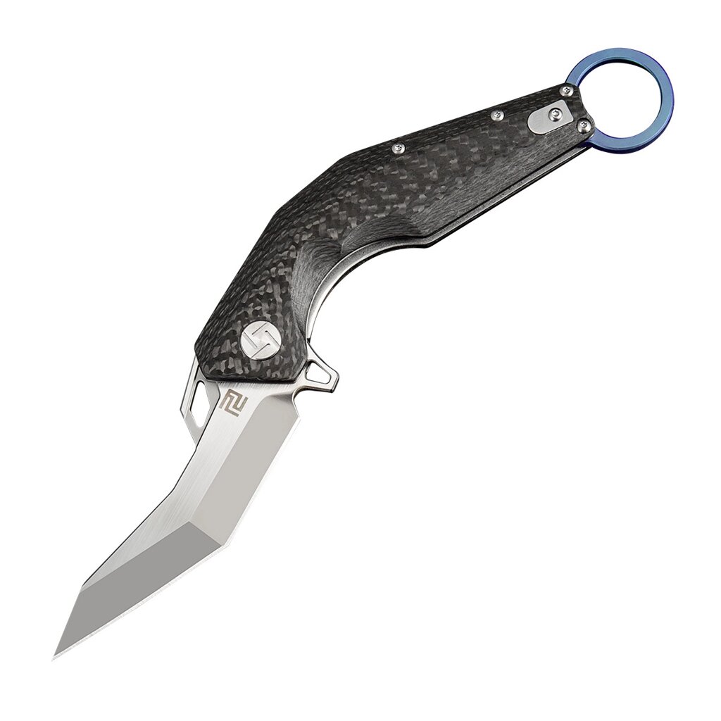 Складной нож Artisan Cutlery Cobra, сталь M390, рукоять карбон от компании Admi - фото 1