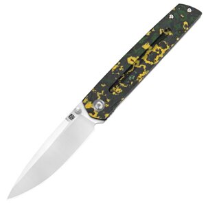 Складной нож Artisan Sirius, сталь S35VN, карбон, черный/желтый