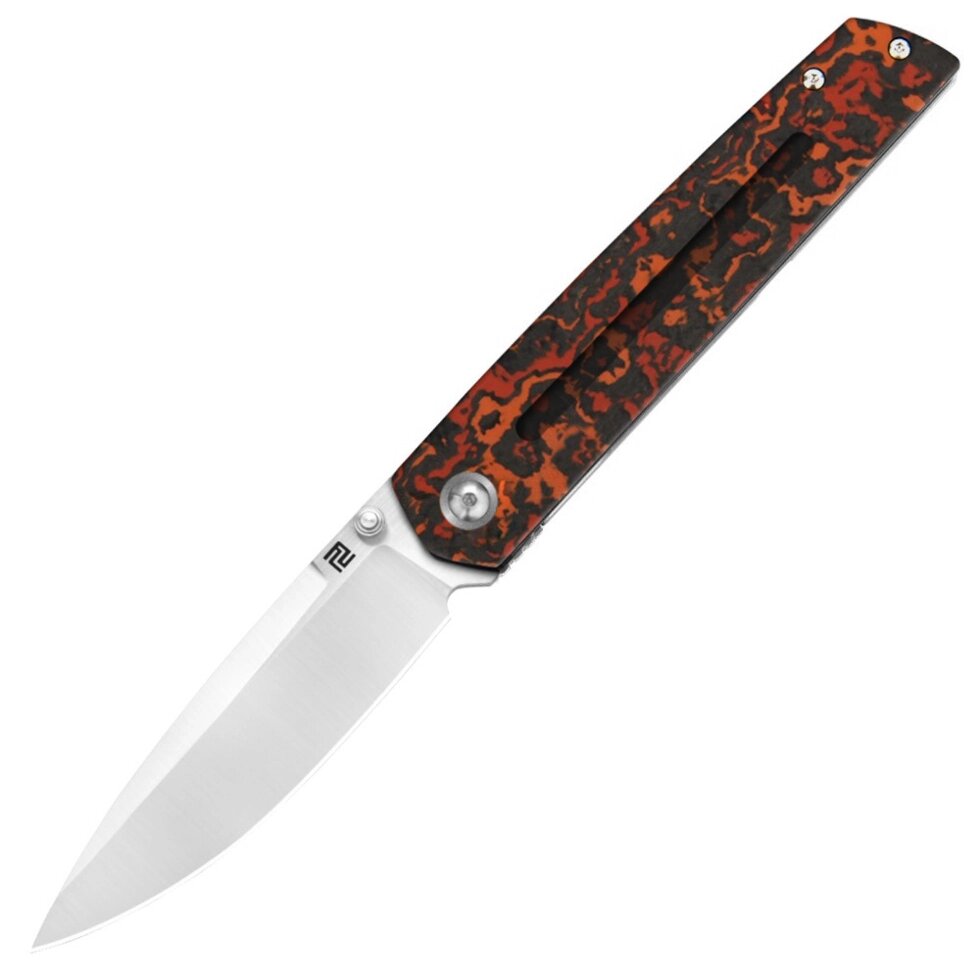 Складной нож Artisan Sirius, сталь S35VN, рукоять карбон, черный/красный от компании Admi - фото 1