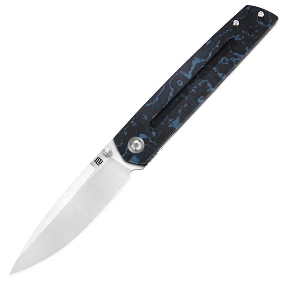 Складной нож Artisan Sirius, сталь S35VN, рукоять карбон, черный/синий от компании Admi - фото 1