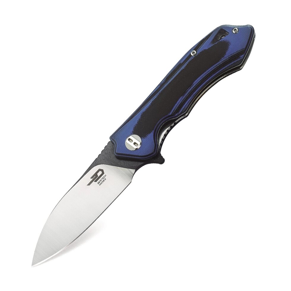 Складной нож Bestech Beluga, сталь D2, рукоять черно-синяя G10 от компании Admi - фото 1
