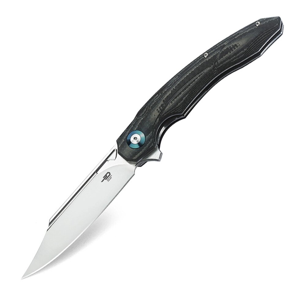 Складной нож Bestech Fanga, сталь D2, рукоять черно-бежевая G10/карбон от компании Admi - фото 1