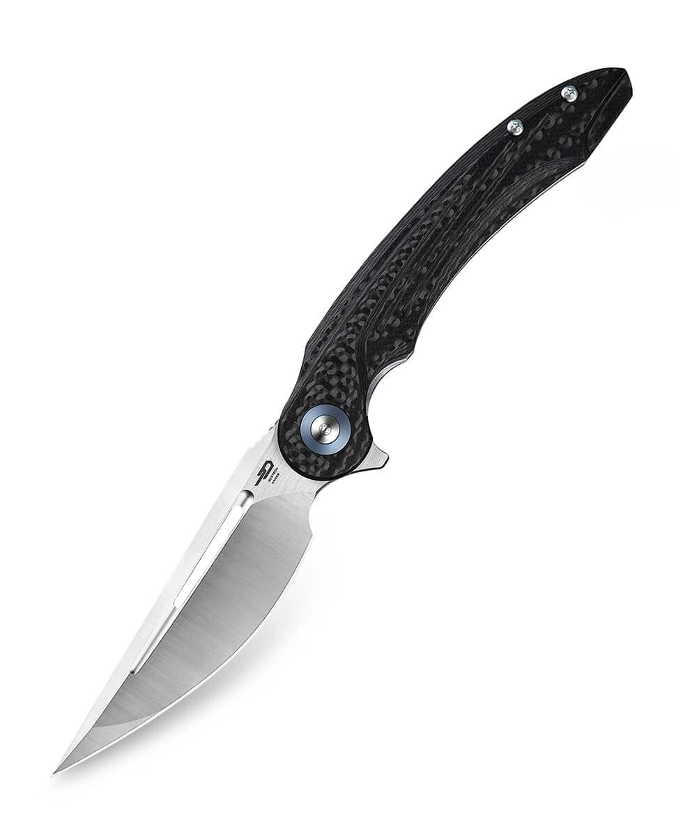 Складной нож Bestech Irida, сталь Sandvik 14C28N, рукоять G10/carbon, черный от компании Admi - фото 1