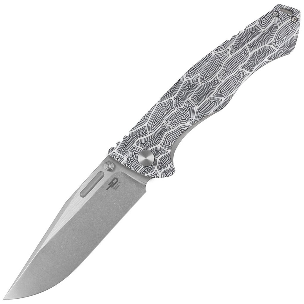 Складной нож Bestech Keen II, сталь S35VN, рукоять G10/титан, белый/черный от компании Admi - фото 1