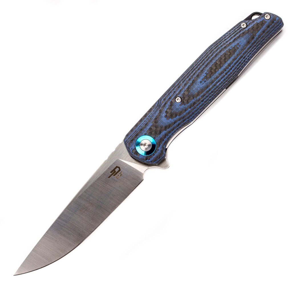 Складной нож Bestech Knives ASCOT, D2, Черно-синий карбон от компании Admi - фото 1