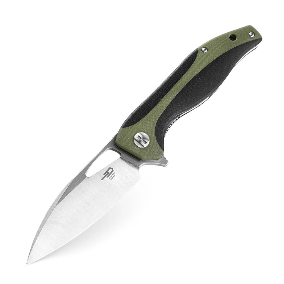 Складной нож Bestech Komodo, сталь D2, рукоять черно-зеленая G10 от компании Admi - фото 1