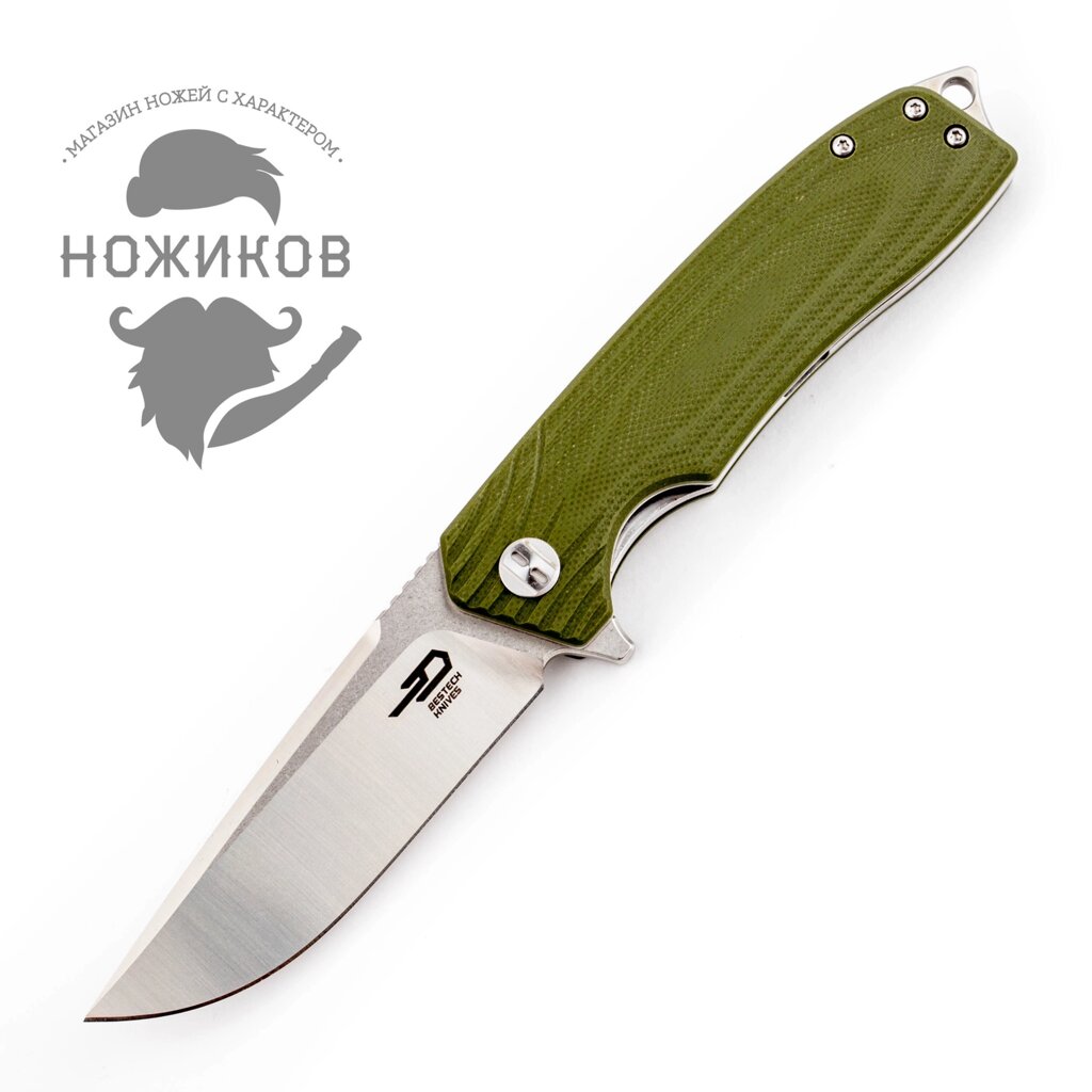 Складной нож Bestech Lion, D2, Зеленый от компании Admi - фото 1