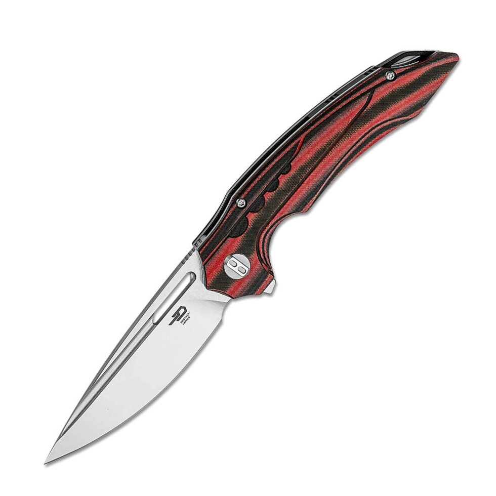 Складной нож Bestech Ornetta, сталь N690, рукоять черно-красная G10/карбон от компании Admi - фото 1