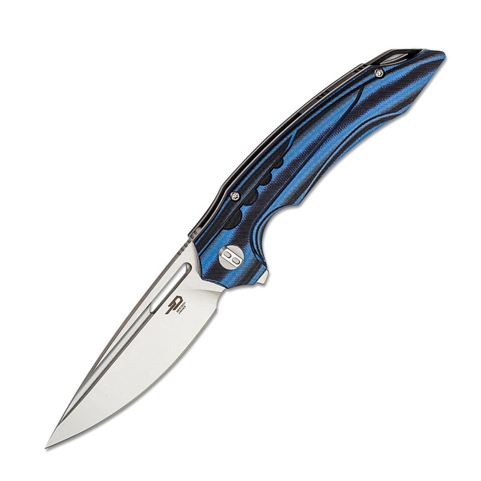 Складной нож Bestech Ornetta, сталь N690, рукоять черно-синяя G10/карбон от компании Admi - фото 1