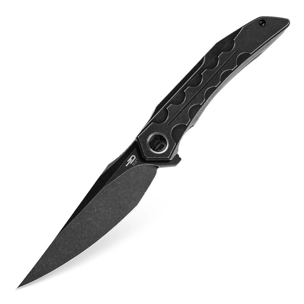 Складной нож Bestech Samari, сталь M390, рукоять титан, черный от компании Admi - фото 1