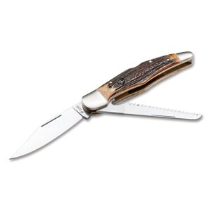 Складной нож Boker Jagdmesser Duo, сталь 440C, рукоять рог/нейзильбер