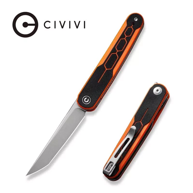 Складной нож Civivi KwaiQ, сталь Nitro-V, рукоять G10, оранжевый от компании Admi - фото 1