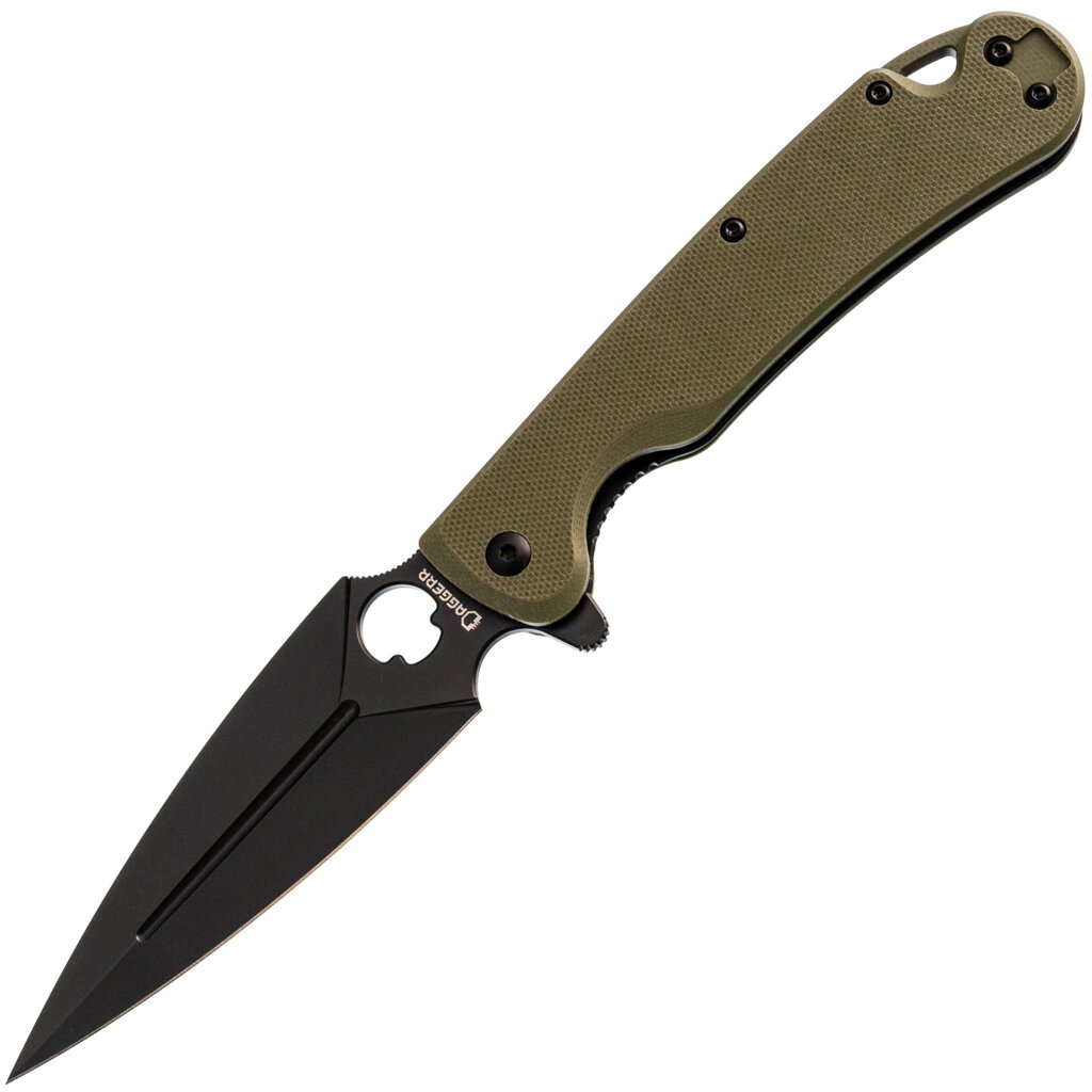 Складной нож Daggerr Arrow Olive DLC, сталь D2, рукоять G10 от компании Admi - фото 1