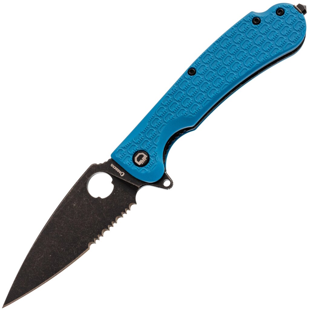 Складной нож Daggerr Resident Blue BW Serrated, сталь 8Cr14MoV, рукоять FRN от компании Admi - фото 1