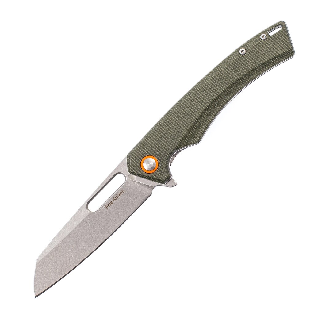 Складной нож Five Knives 08, сталь D2, рукоять микарта, зеленый от компании Admi - фото 1