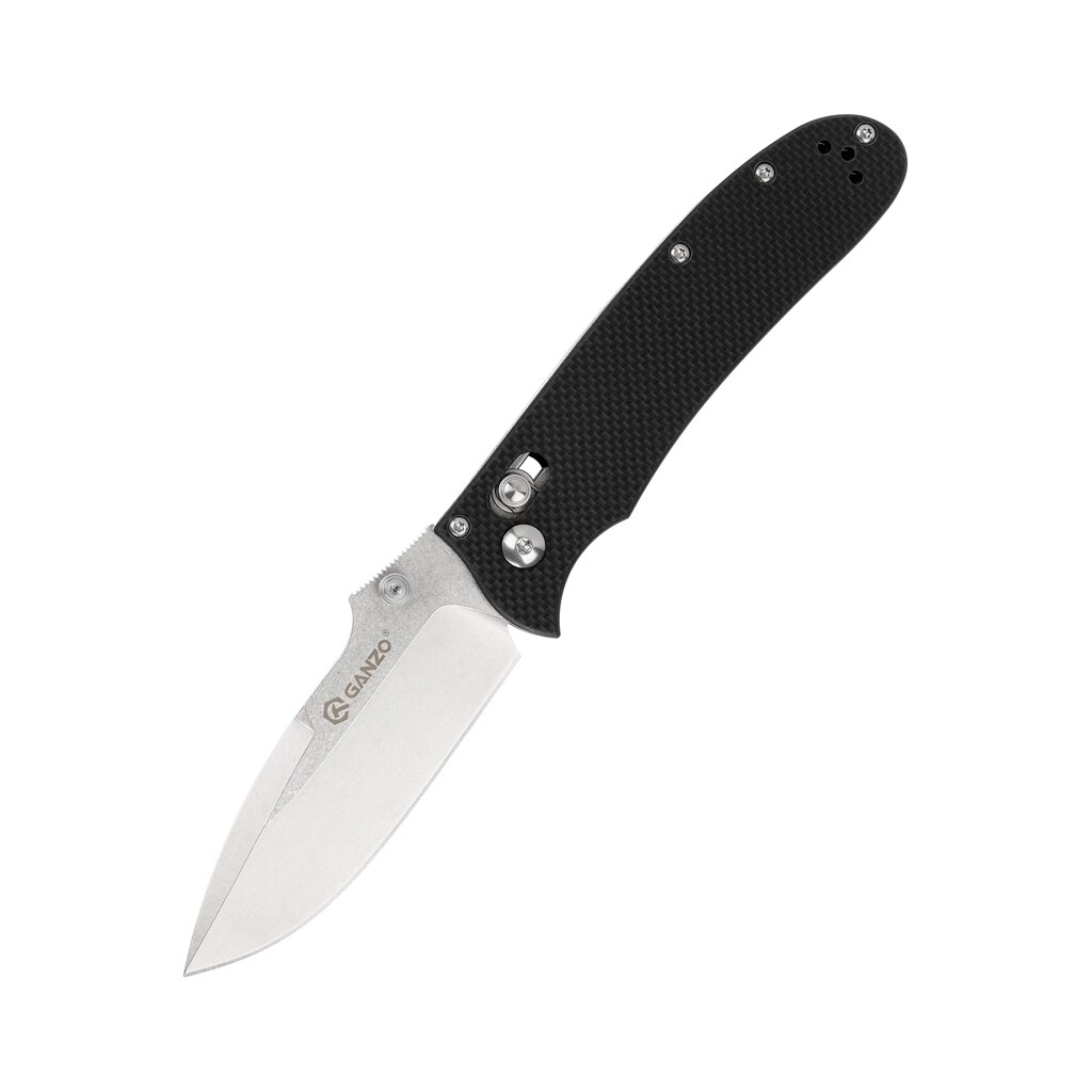 Складной нож Ganzo D704-BK, сталь D2, рукоять G10, черный от компании Admi - фото 1