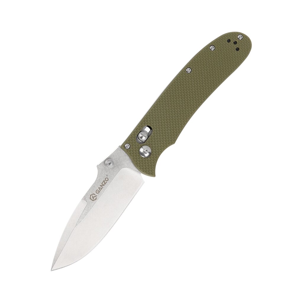 Складной нож Ganzo D704-GR, сталь D2, рукоять G10, зеленый от компании Admi - фото 1