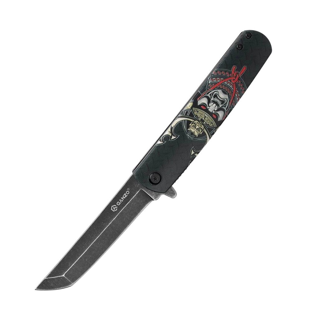 Складной нож Ganzo G626-BS, сталь 440А, рукоять пластик, черный самурай от компании Admi - фото 1
