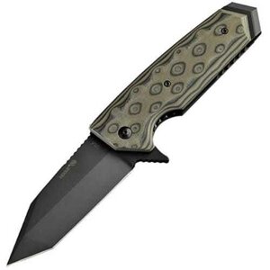 Складной нож Hogue EX-02 Tanto Flipper, сталь 154CM Ceracote Firearm Coating, рукоять стеклотекстолит G-Mascus - Black/Green/Lava